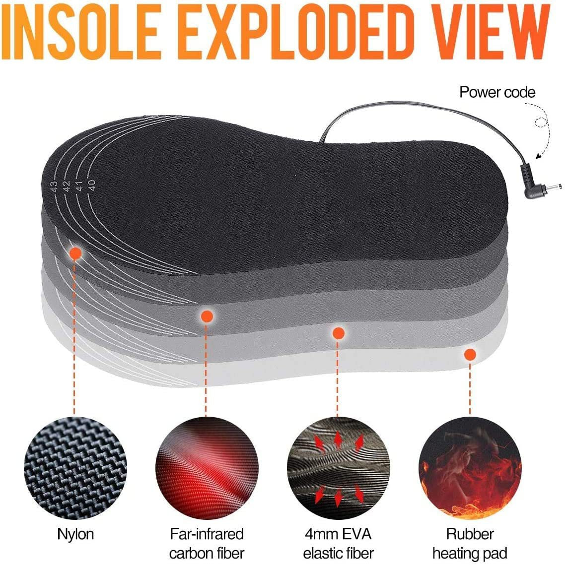 Cuttable USB Warmed Insole Foot Warmer Insole