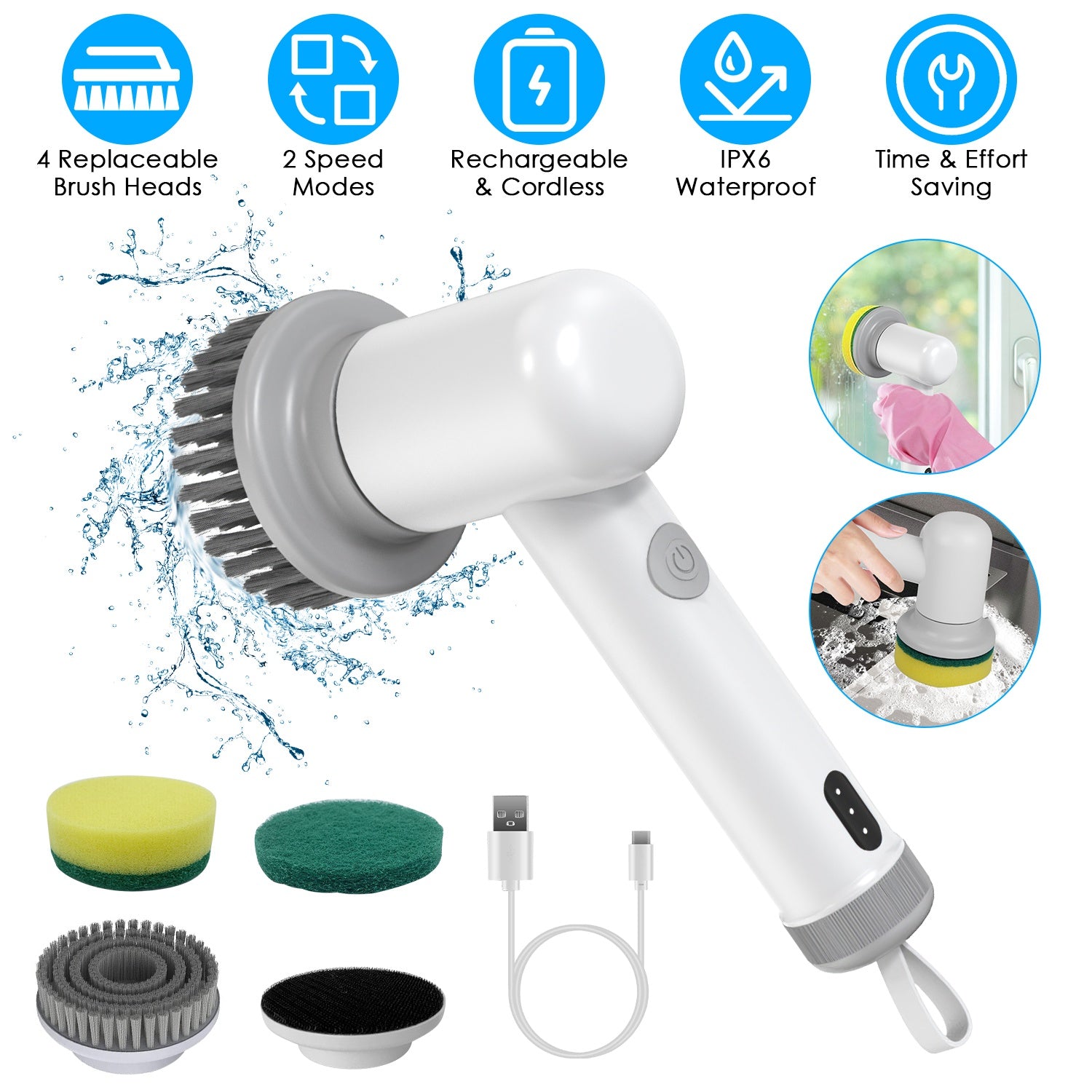 Rechargeable Electric Spin Scrubber