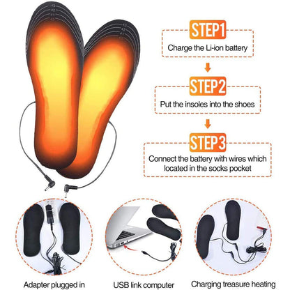 Cuttable USB Warmed Insole Foot Warmer Insole
